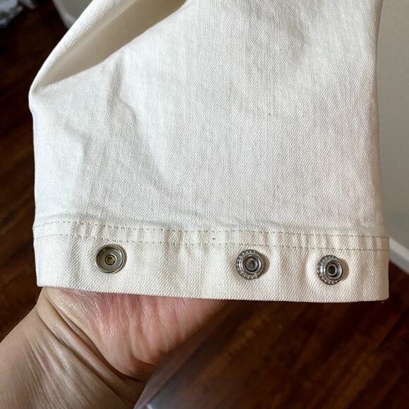 MADEWELL Jeans Women Sz 23 White Perfect Vintage Wide Leg High Rise Snap Hem NWT - Picture 6 of 14